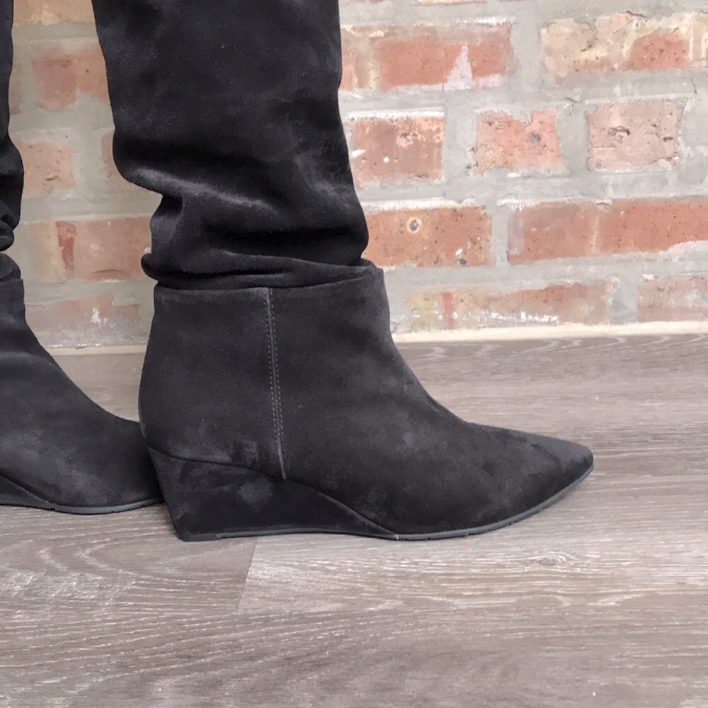 Pedro Garcia Onara Knee-high suede wedge boots. - Picture 8 of 17